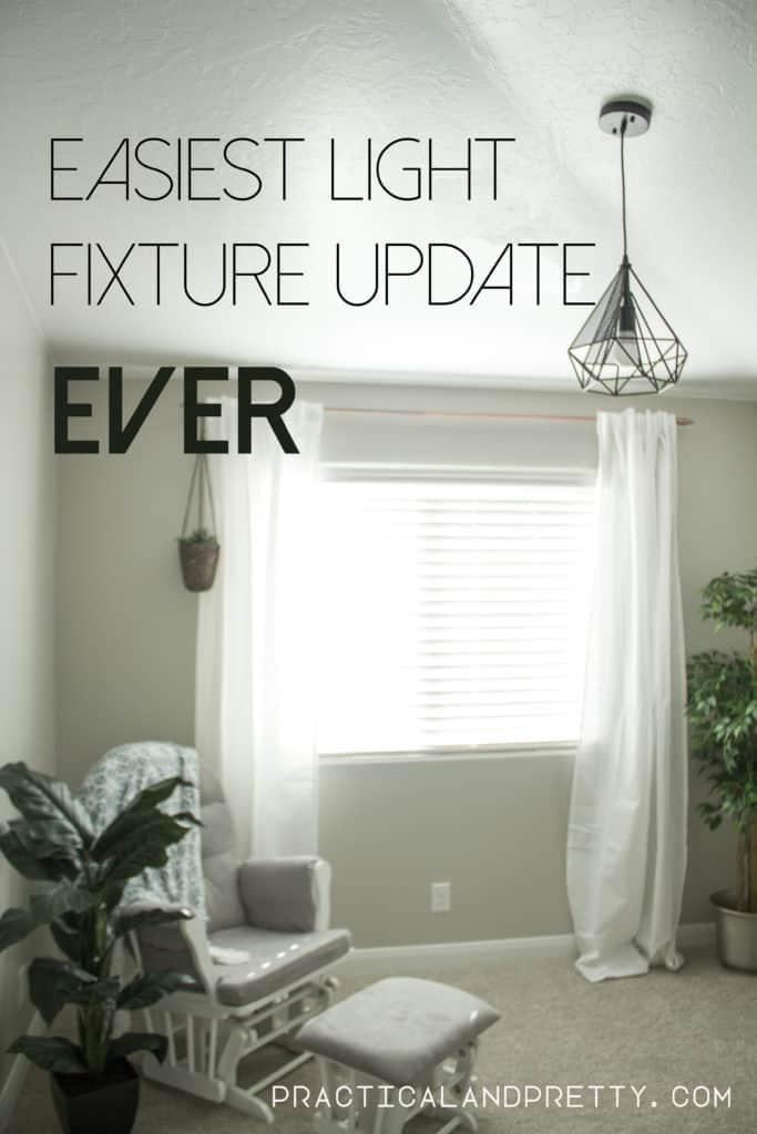 Easiest light fixture update ever with a geometric fixture