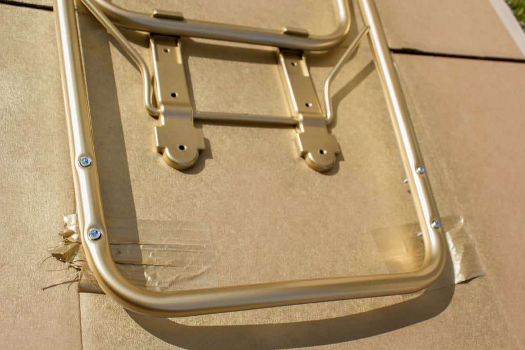 Gold and black Ikea bar stool hack