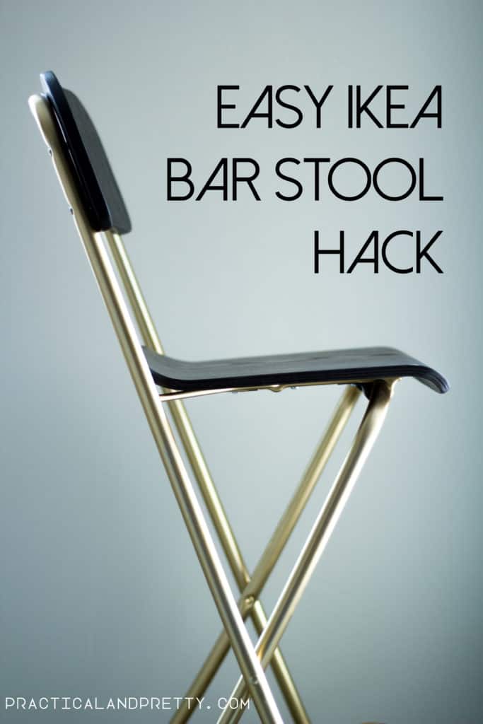 Gold and black Ikea bar stool hack