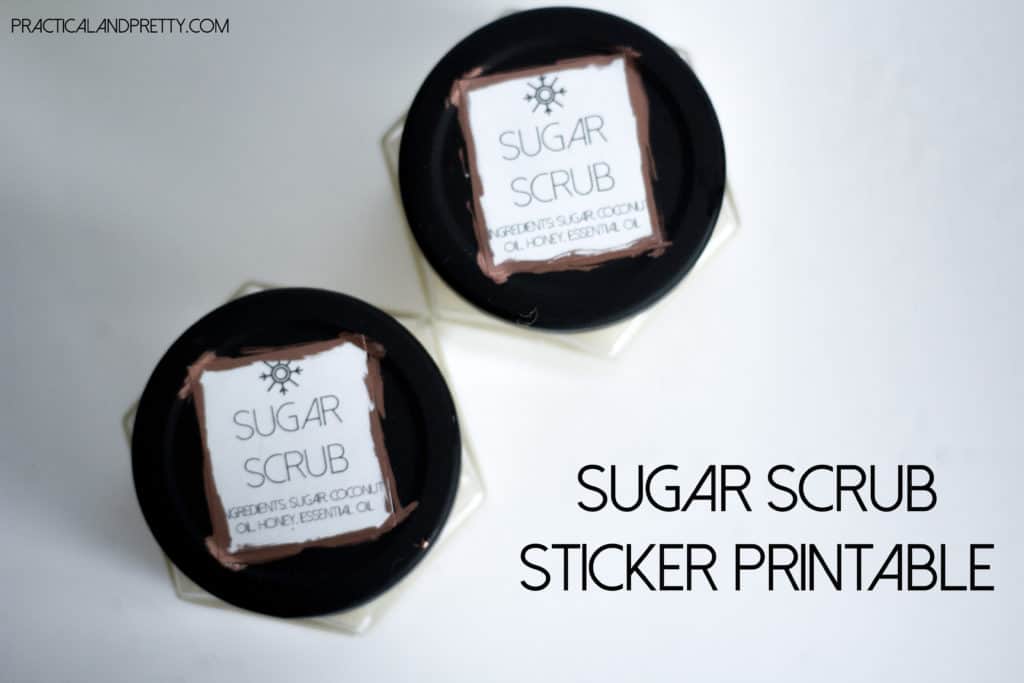Sugar scrub gift idea with a free sticker printable