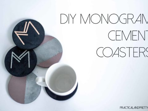DIY cement coasters and instructions. Monogrammed with Art Deco font!