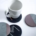 DIY cement coasters and instructions. Monogrammed with Art Deco font!