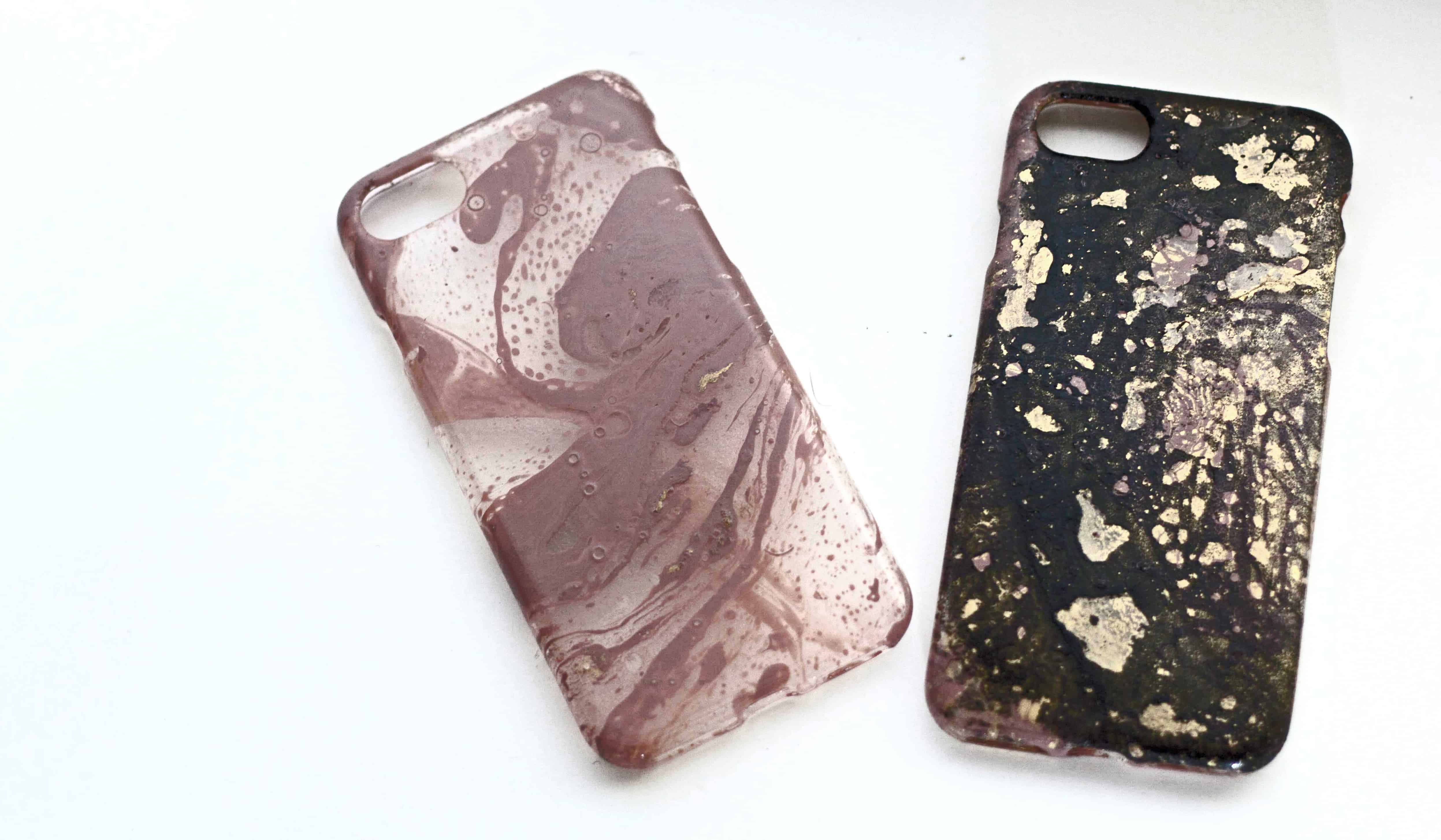 This water marbled phone case is so easy but so cute!