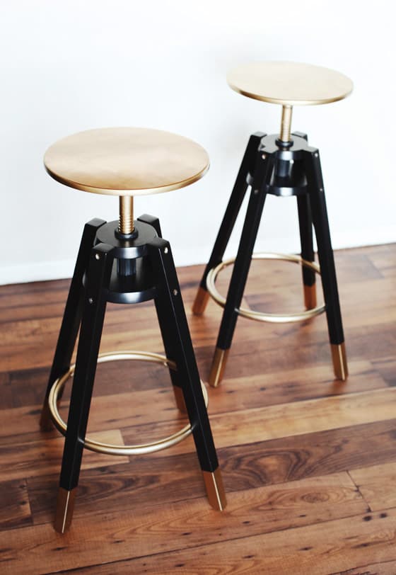 I put together a few ideas of how you can makeover an IKEA bar stool to make it perfect for YOUR kitchen!