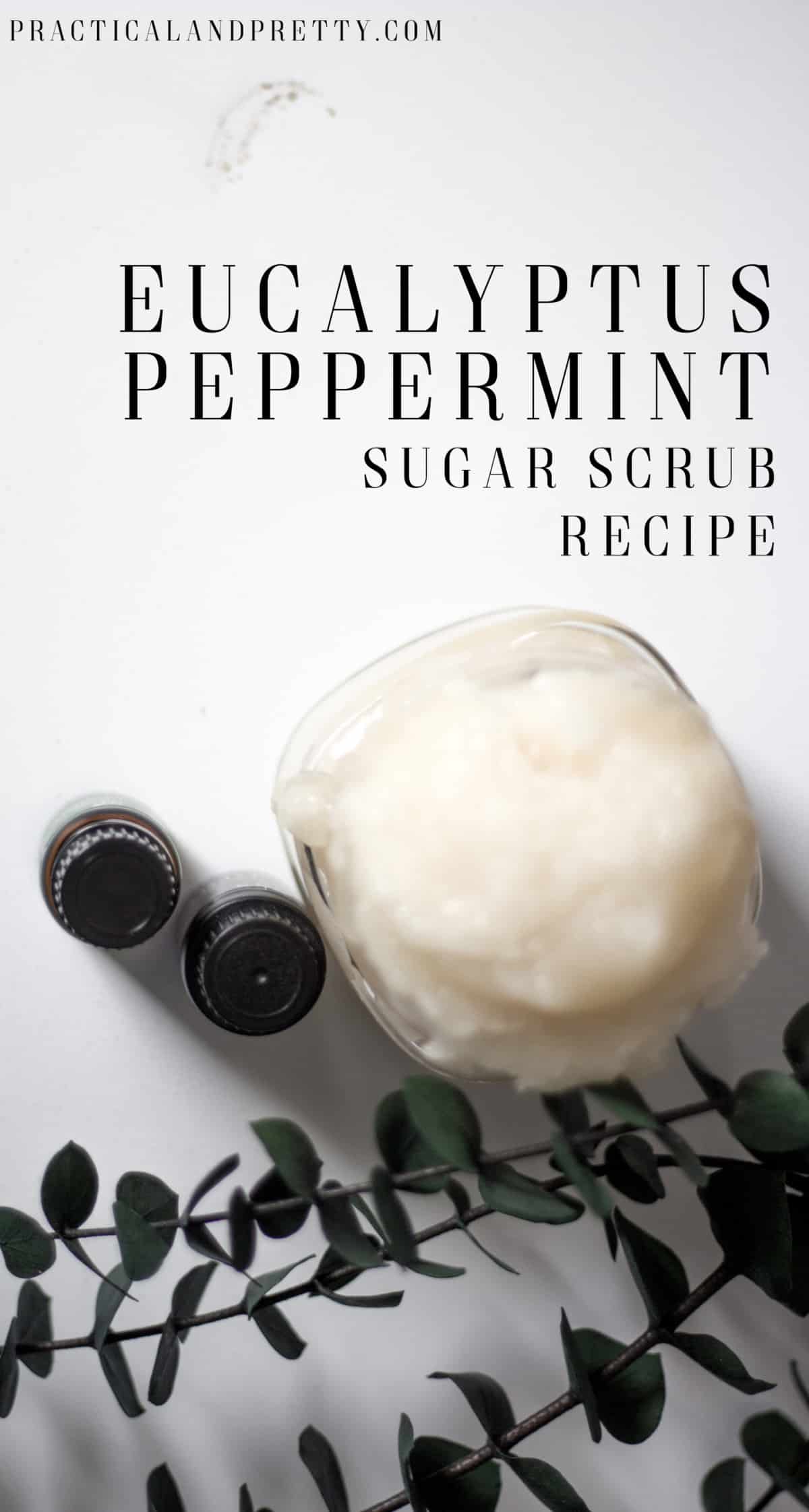 This peppermint eucalyptus sugar scrub is the perfect blend of scent and sugar to soften your skin. I use it for EVERYTHINg but especially love it to soften my lips!