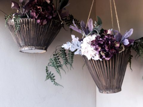 You can hack these IKEA lampshades into planters and the look is so cool!