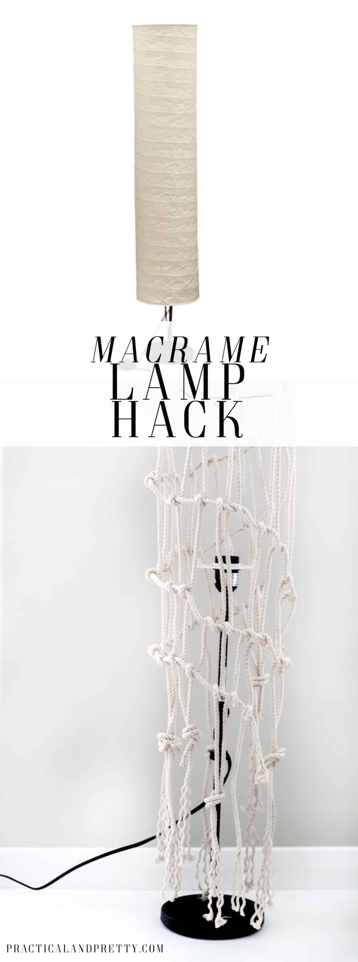 This macrame lamp hack was really pretty simple. The HOLMO lamp can look so boring. Maybe yours needs a little update too!