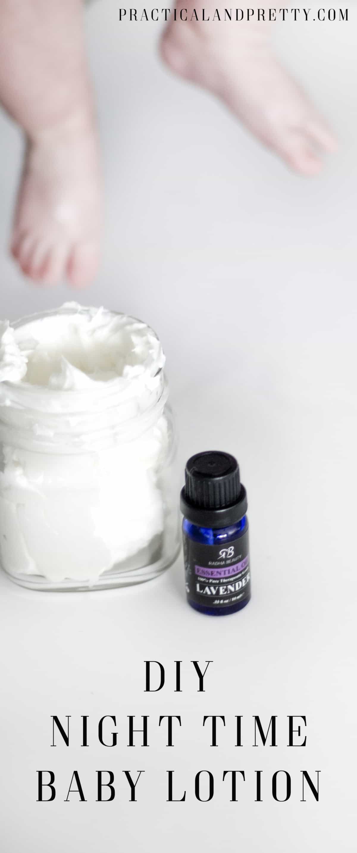 Get your baby in a night time routine with this lavender smelling DIY lotion,