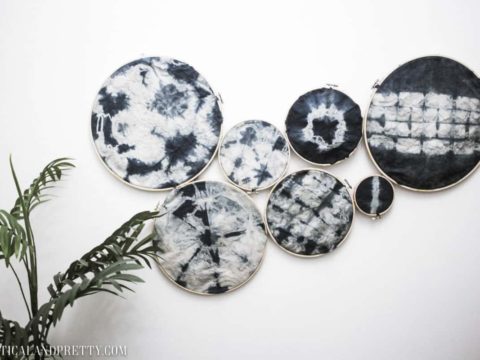 It is so easy to create beautiful art with an embroidery hoop or two! I love how this shibori indigo art piece turned out.