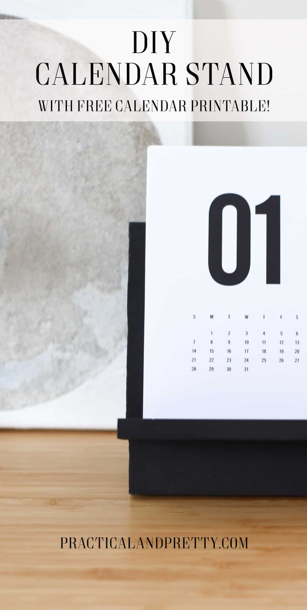 DIY Calendar Stand (With Free Calendar Printable by Flinthouse Design