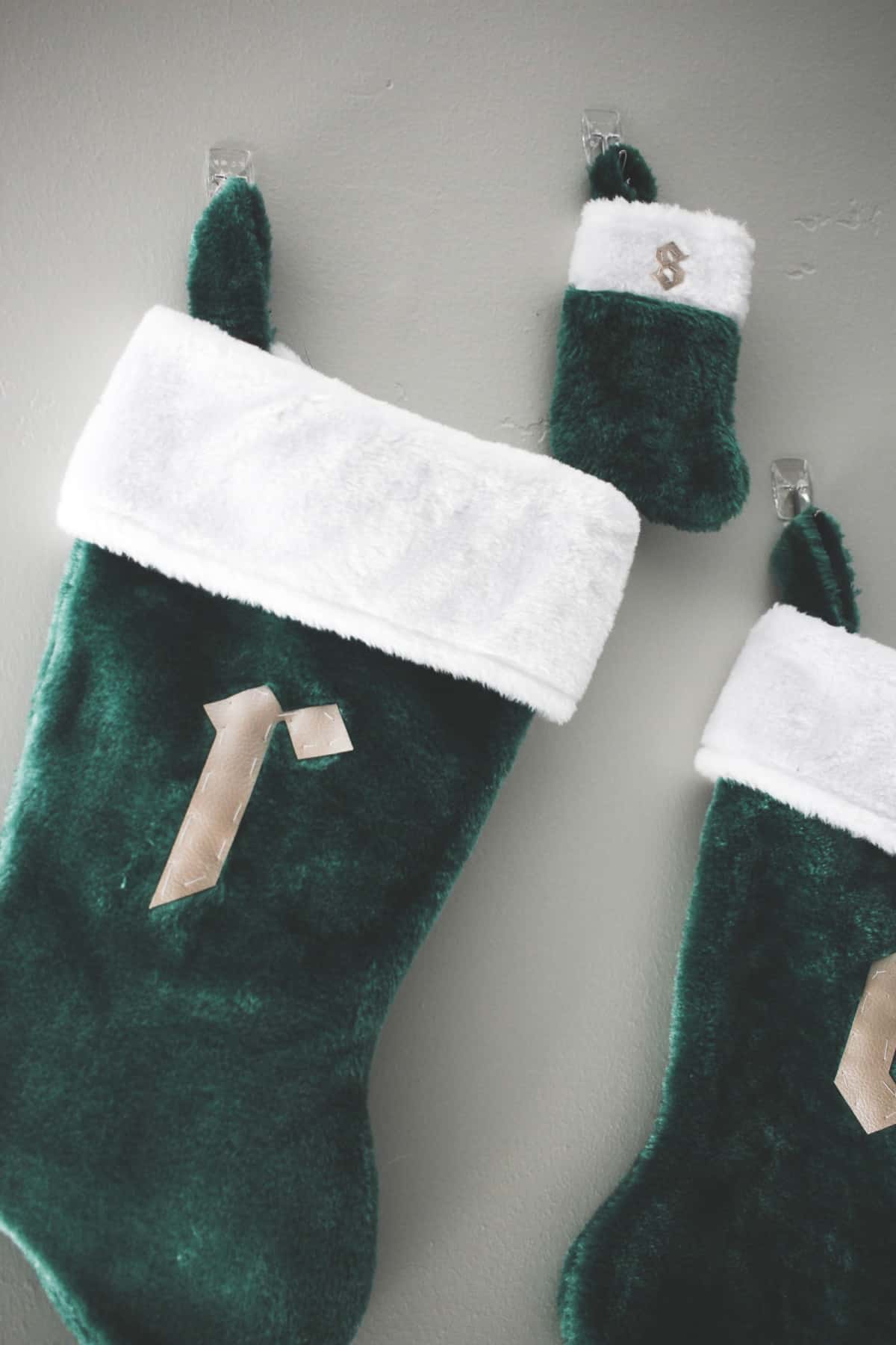 The Cricut made these DIY stockings a breeze! i love having each of our initials monogrammed and I only spent $2!