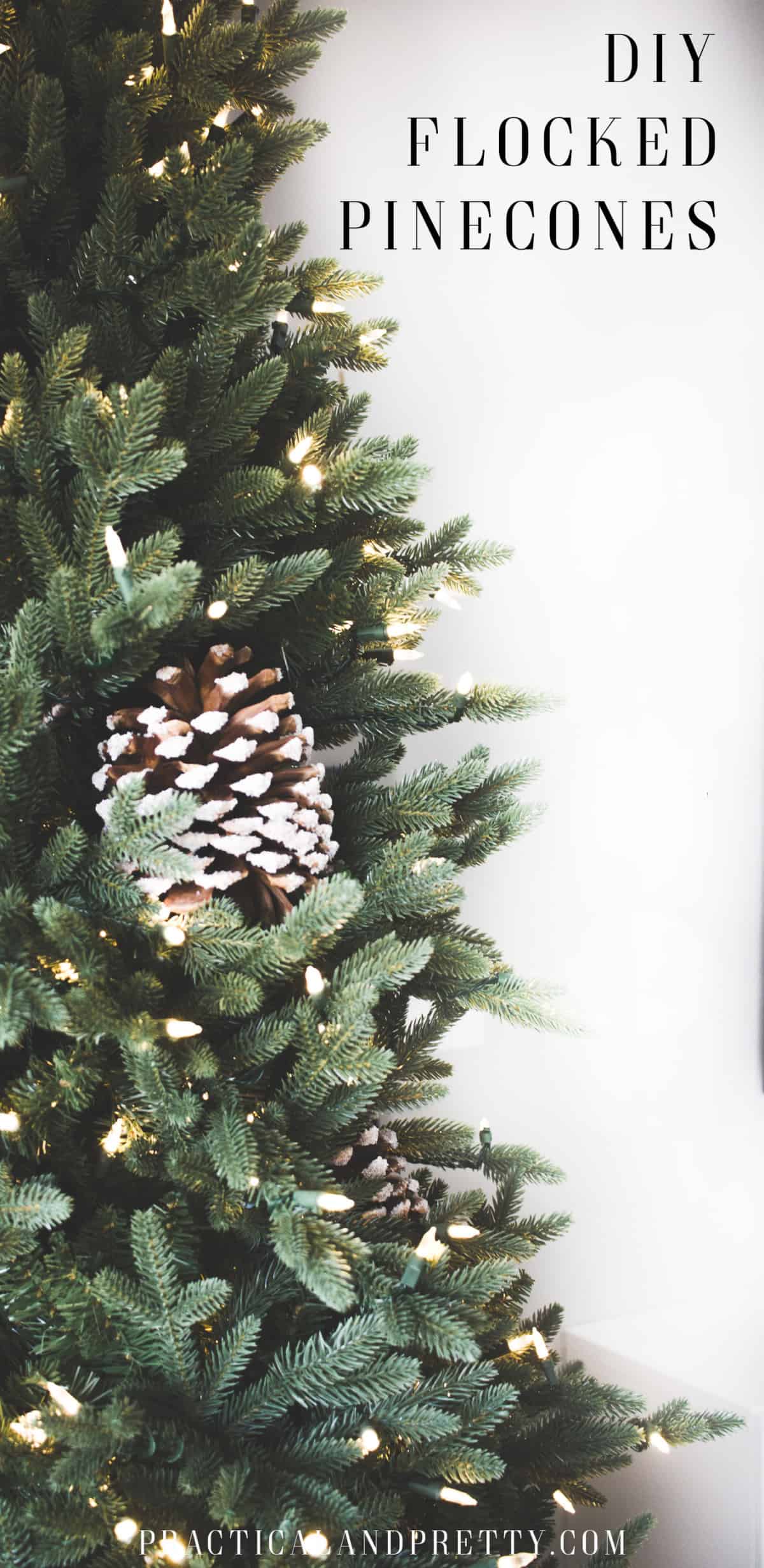 It is so easy to make these pinecones beautiful and sparkly! You'll never belive what I used to get these pinecones to looks like they have snow on their tips.