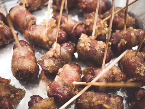 You are going to want to make an extra pan of these bacon wrapped weenies just for yourself. They are that good!