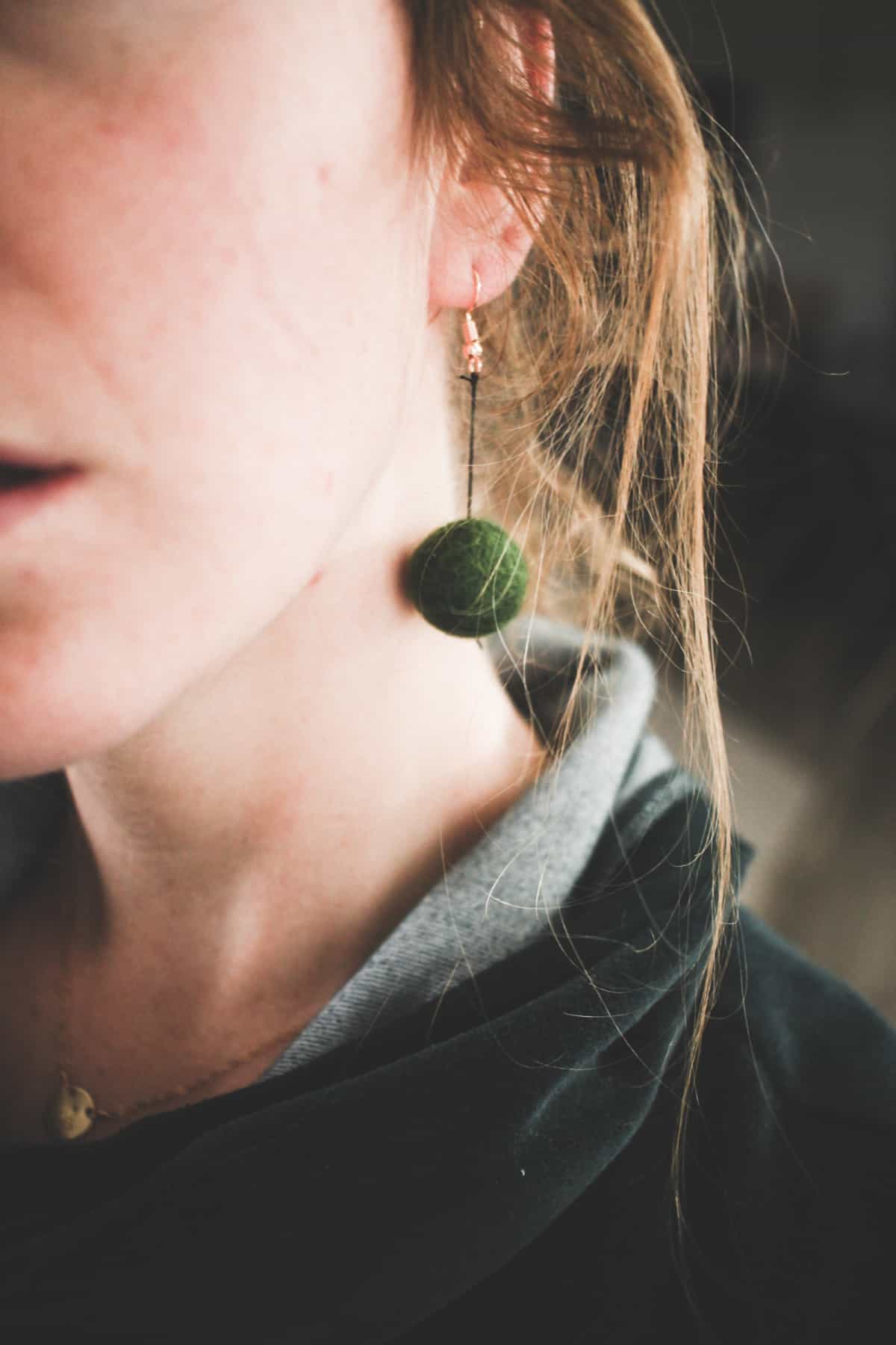 DIY felt ball earrings are so simple and quick. You can make them look exactly how you want, too!