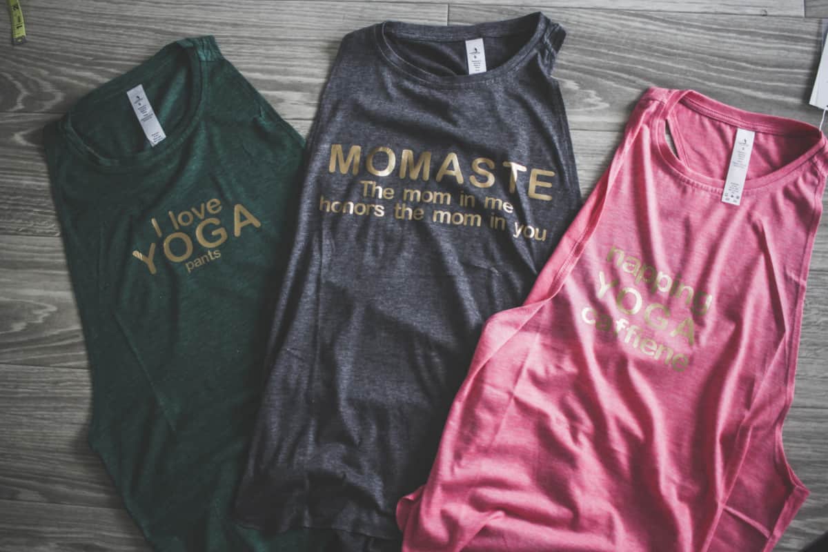These yoga shirts are so simple and turned out so cute. All you need is Cricut SportFlex and your favorite workout shirt! I'll teach you a step by step here.