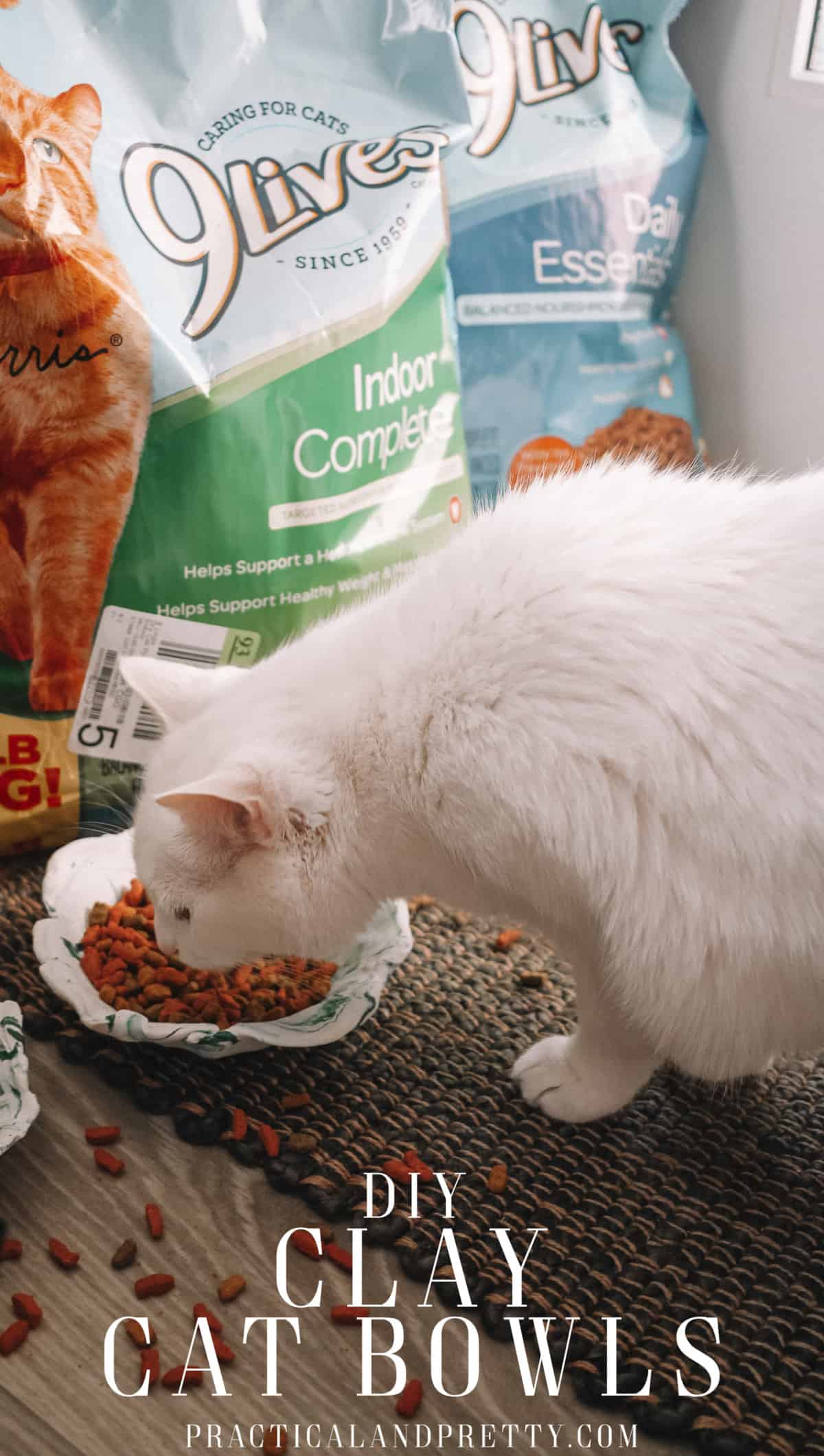These DIY cat bowls are just as unique as your kitty. You can make them as large or small as you prefer and, bonus, they look beautiful! #morrisknowsbest #ad #CollectiveBias