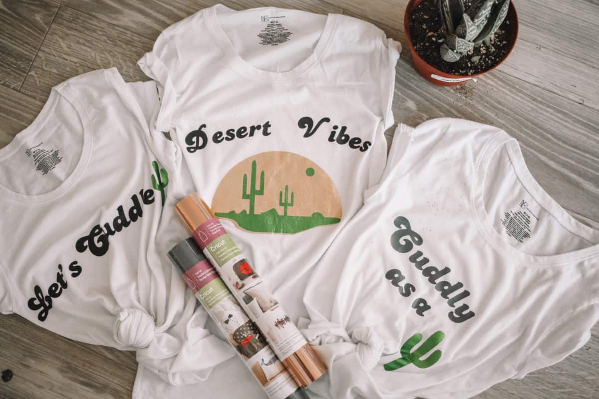 Make one, two or all three of these custom cactus themed t shirts using your Cricut! Make them all for yourself or one for each friend. 