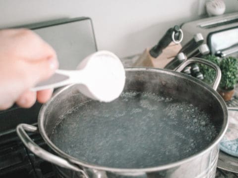 boiling water with alum
