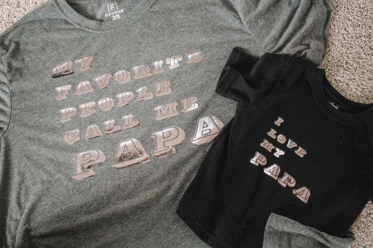 ‘Papa’ Matching T Shirts DIY