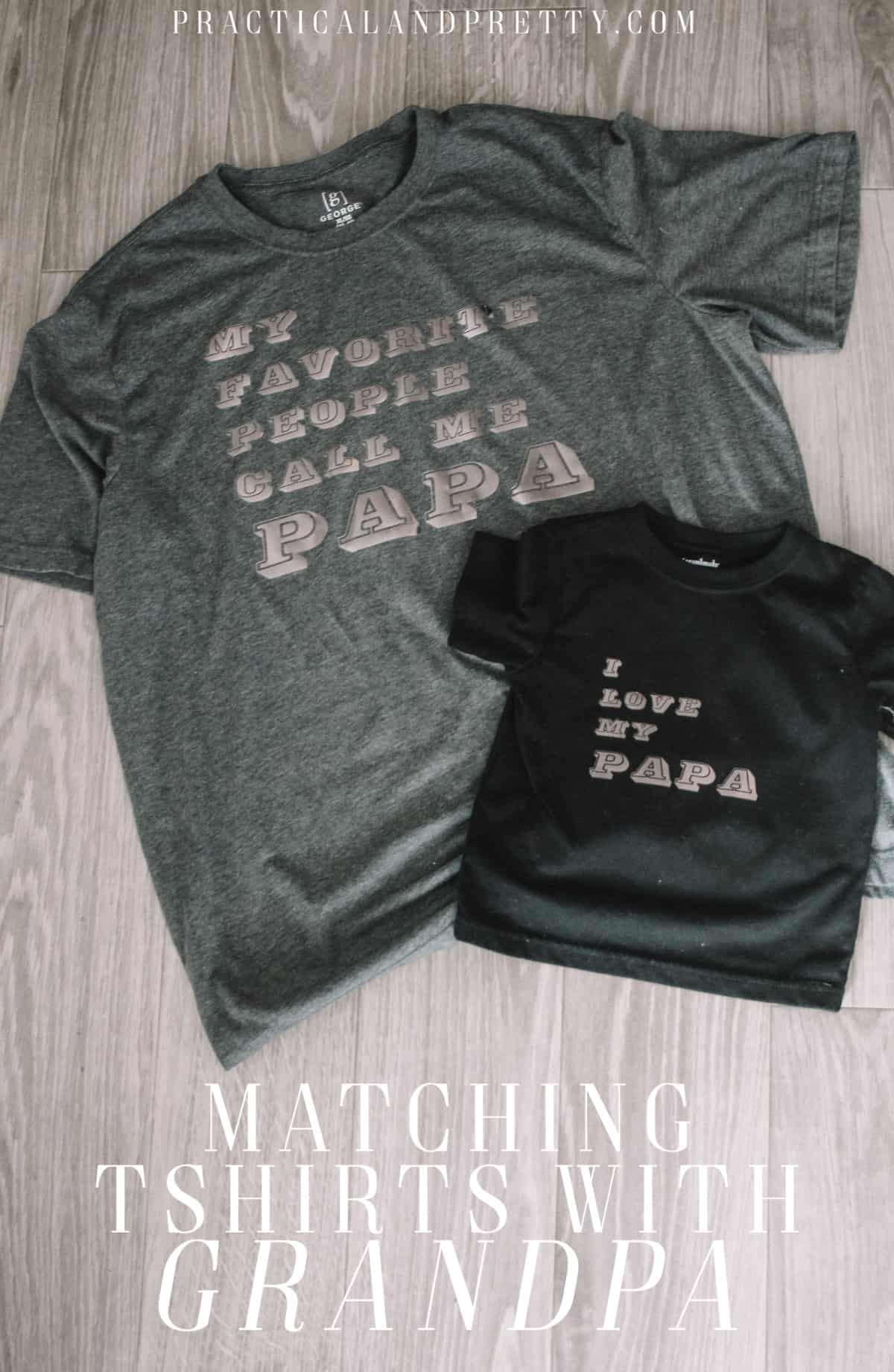Make matching t shirts for your favorite 'Papa' and your little one! Perfect gift for birthdays, Father's Day or stocking stuffers.