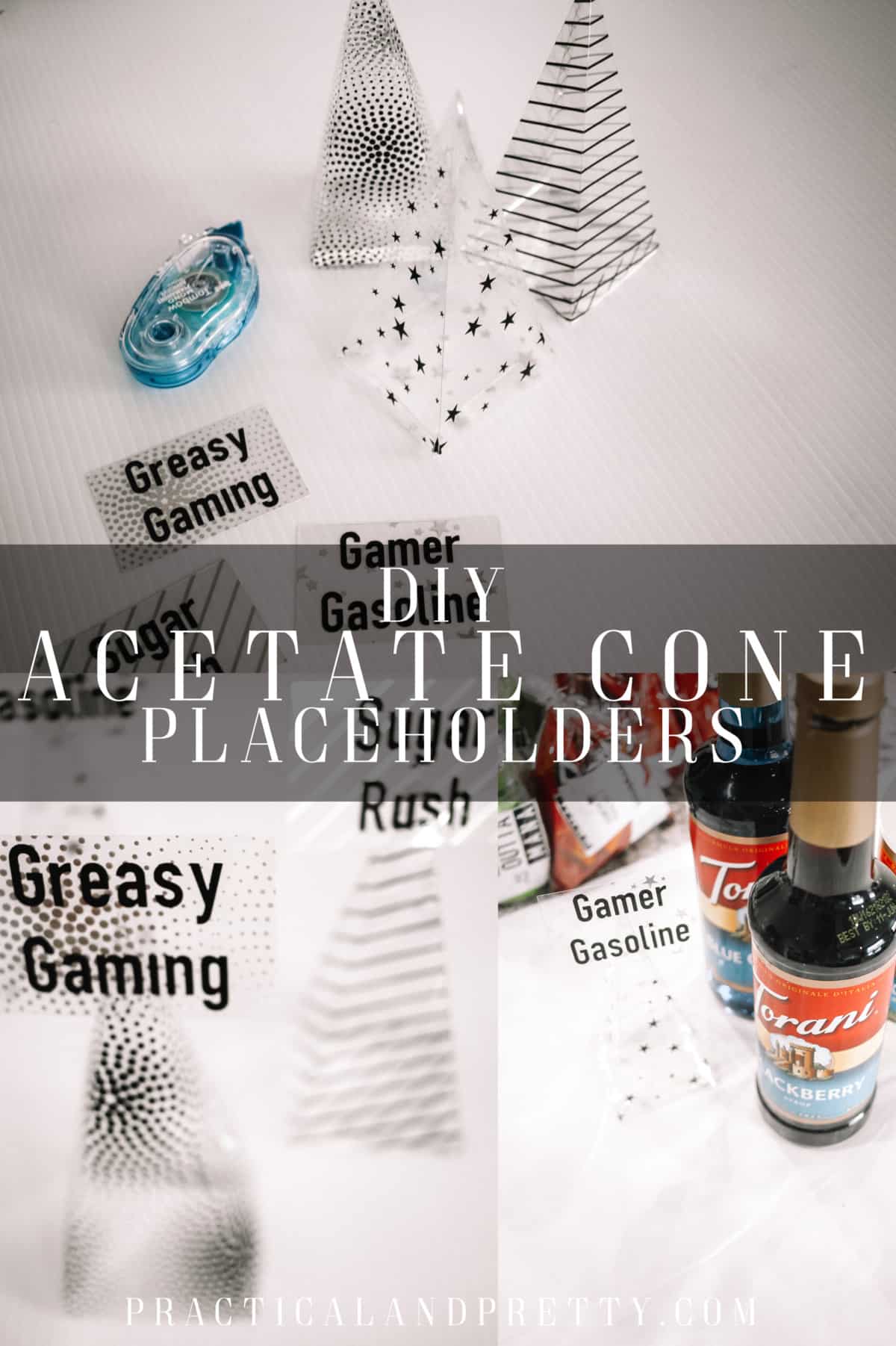 Create these foil acetate placeholders for your favorite gamer and their next party. You can also use the idea and cut file to customize it to your liking!