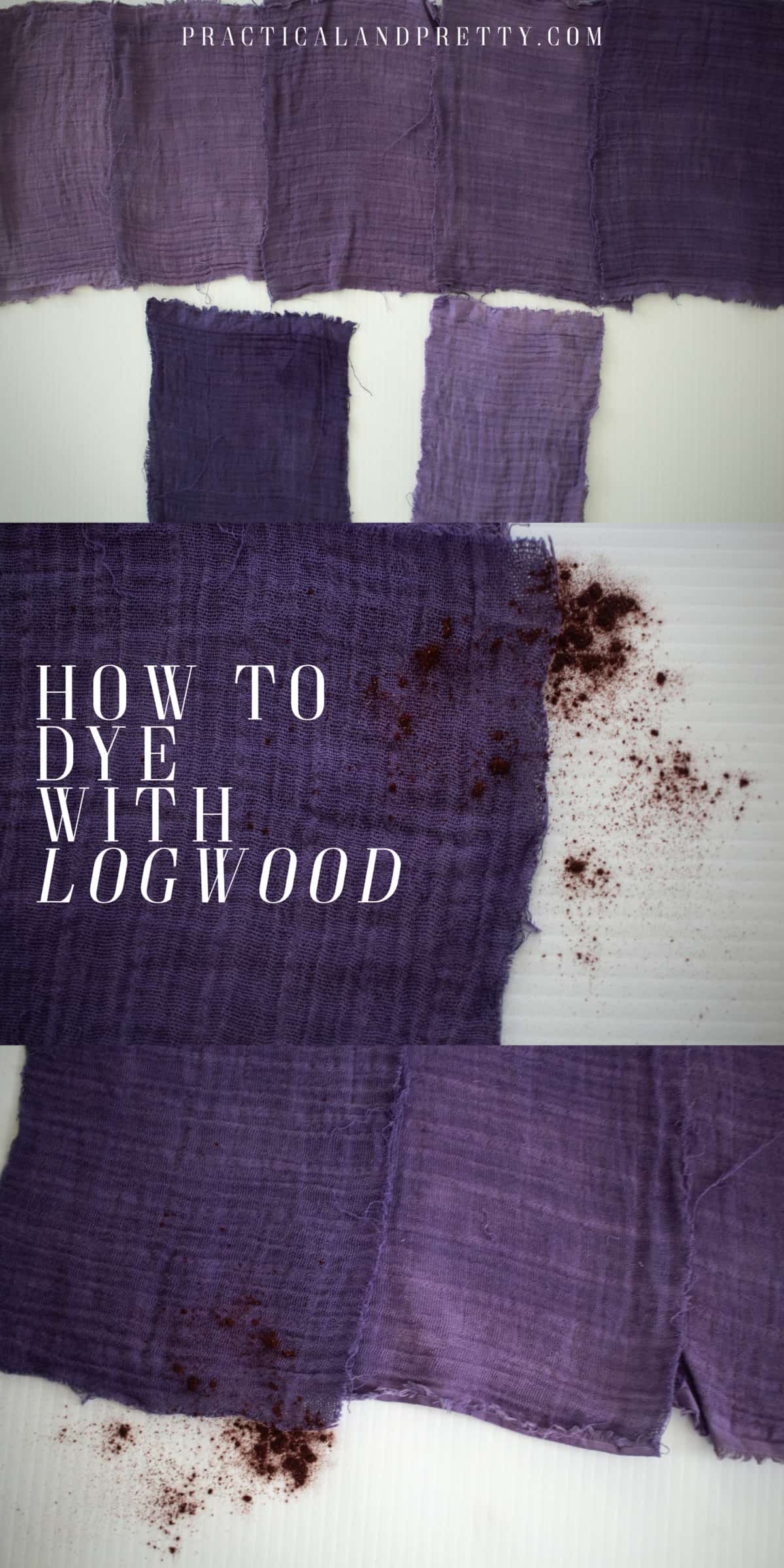 Logwood makes a beautiful dark purple color and depending on a few key factors you can make it various shades! See how here.