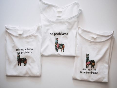 I made 3 FREE llama shirt cut files for you to use however you'd like! They are a little silly, but understated. In other words: perfect. 