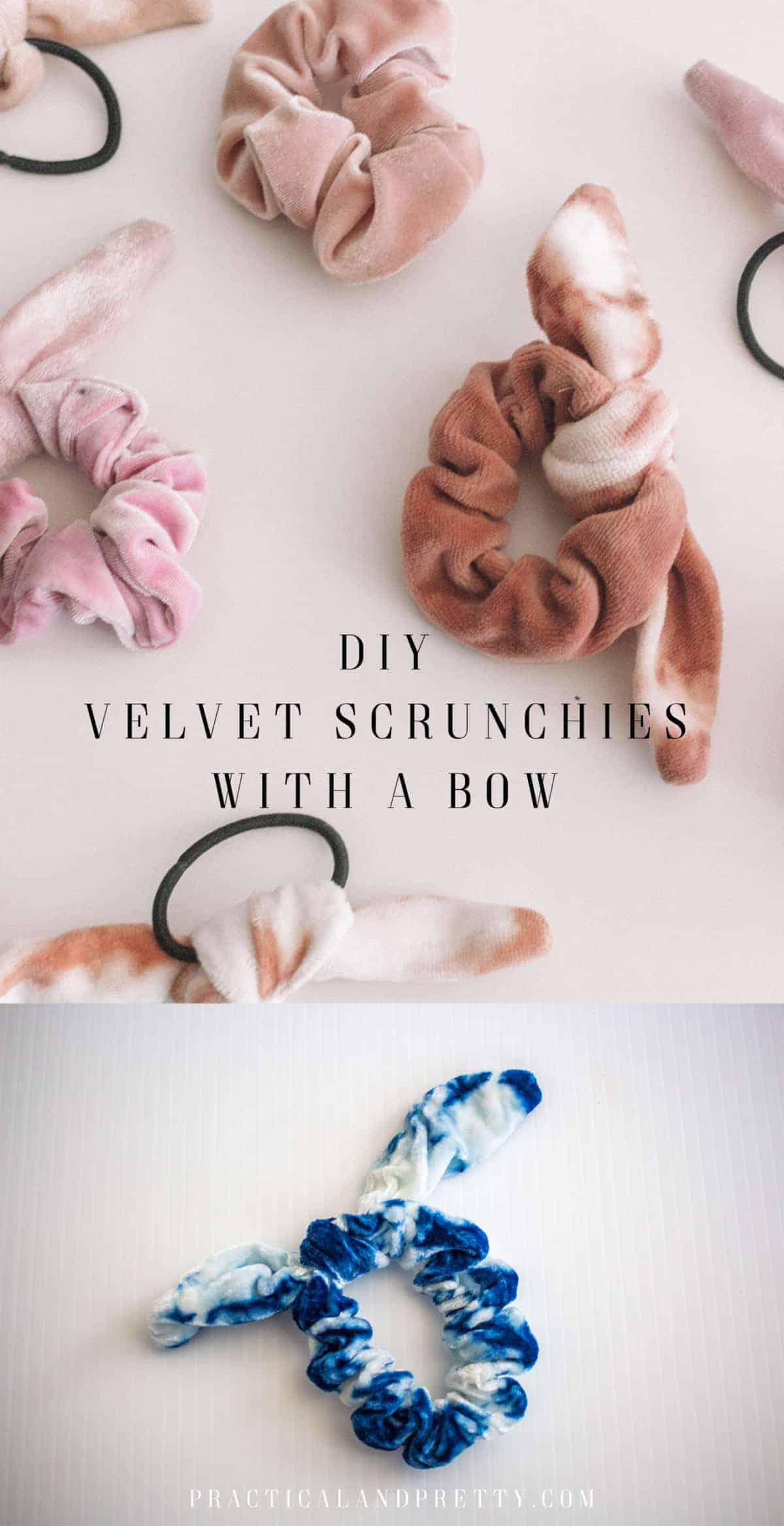 DIY Velvet Scrunchies with a Bow | Practical and Pretty