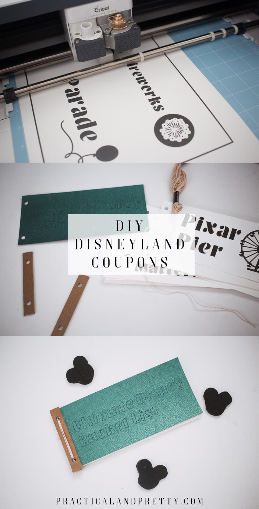 This coupon book of fun Disneyland coupons is a great idea for your next Disneyland trip! I'll walk you through how I created it with my Cricut Maker Tools.