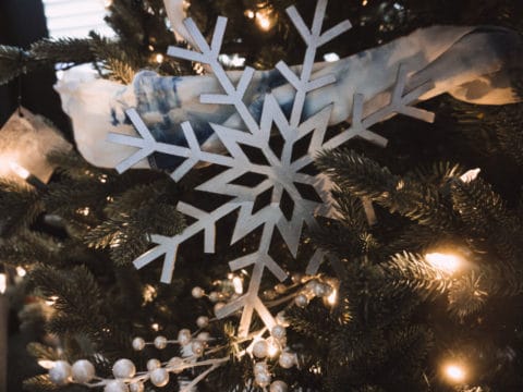 Add these large Christmas tree snowflakes to your tree for an easy way to fill out your tree. You can customize them to your favorite colors too.