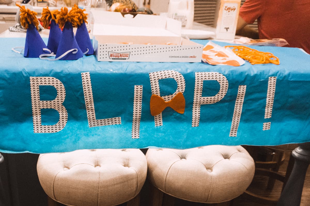 Customize a tablecloth to your event using this step by step tutorial for custom tablecloths. This was for a birthday party but it will apply to any event!