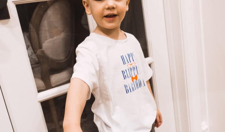 This silly Blippi shirt is perfect for the birthday child or you could even make a few for all the guests! They will get a kick out of what it says. 