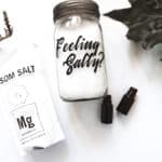 This simple bath salt recipe is an easy way to gift a nice DIY to your favorite person and I included a label to make it feel even more custom.