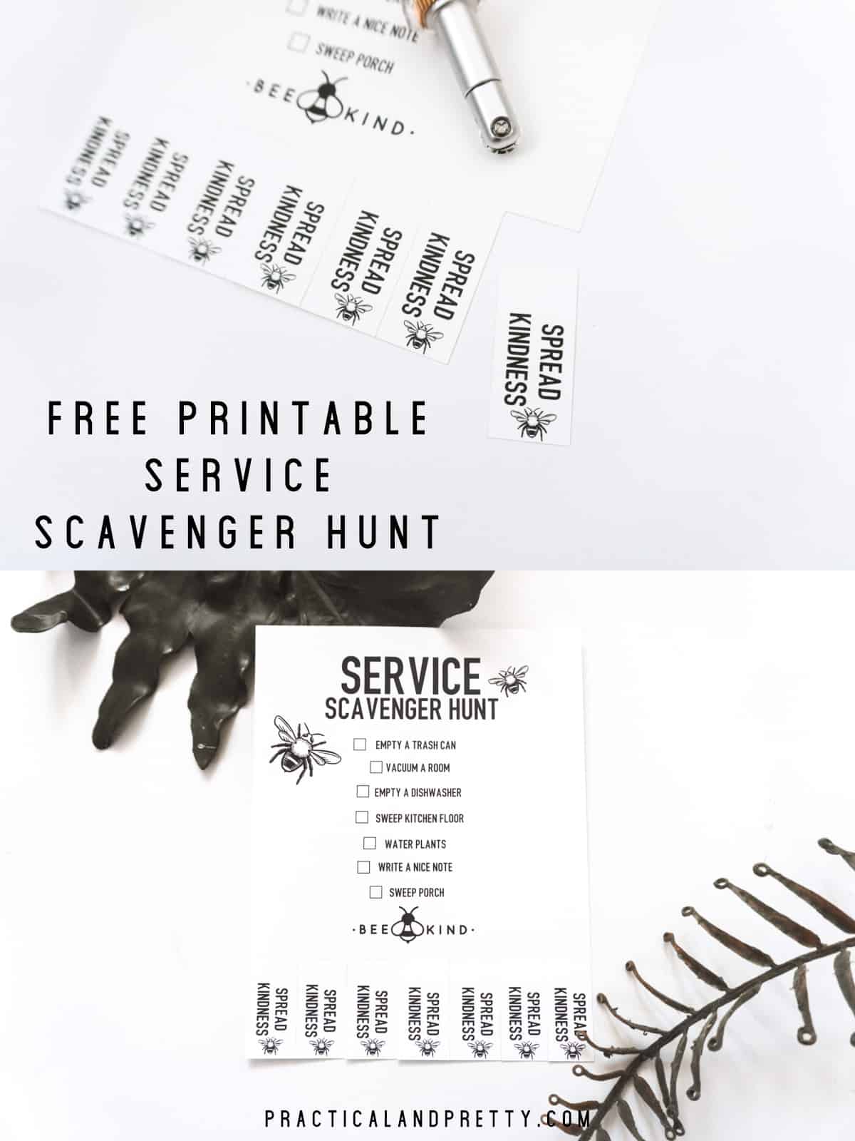 Spread kindness as a team with this service scavenger hunt! Simply print it out and start sharing the love or customize it with your Cricut.