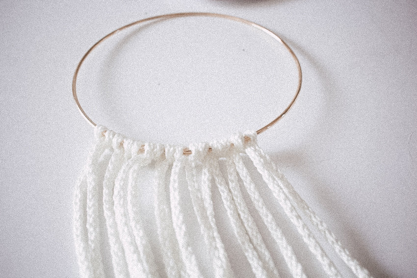 This is a DIY Macrame Wall Hanging great for beginners or a quick project. It works well for a group of crafters as a make and take as well!
