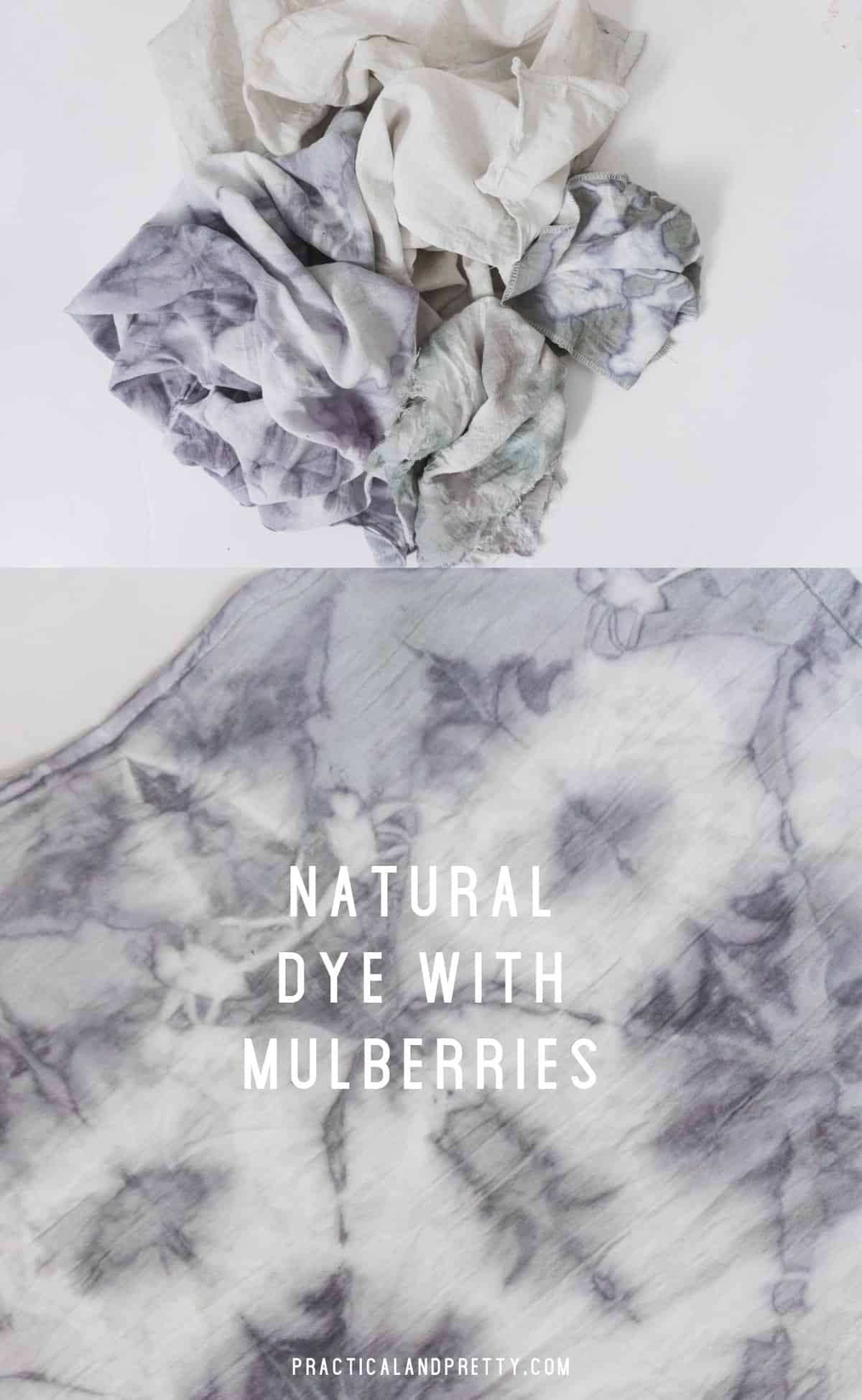 If your mulberry bush is producing more berries than you can eat why not try dyeing with them? This gorgeous purple color will look great on natural fabric.
