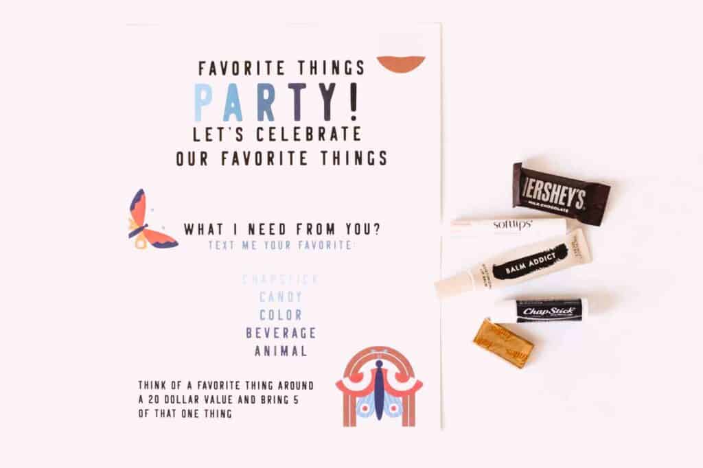 Free Favorite Things Party Printable Invitations and Party Games ...