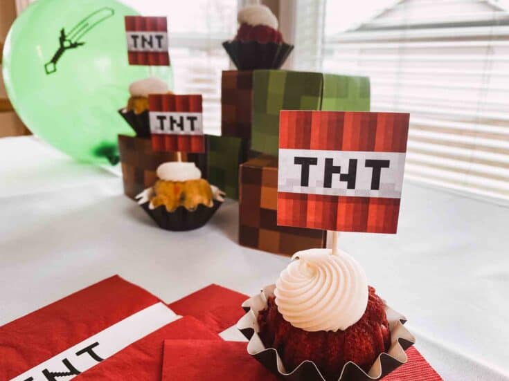 minecraft party supplies cupcake topper