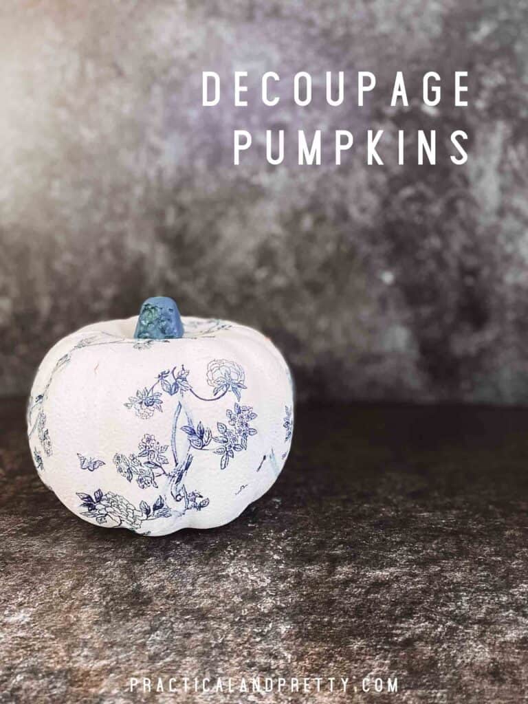 Decoupage with napkins is so simple and you can make these pumpkins as fancy, spooky or cute as your heart desires.