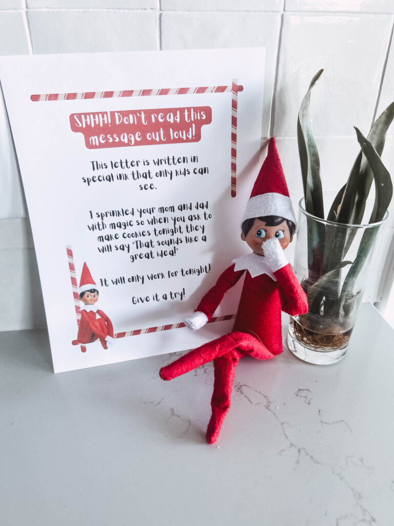 This fun little secret elf message is a silly  way to have your elf leave your child a little note for children's eyes only!