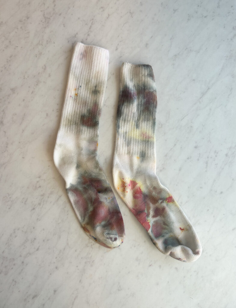 scrunched tie dye socks