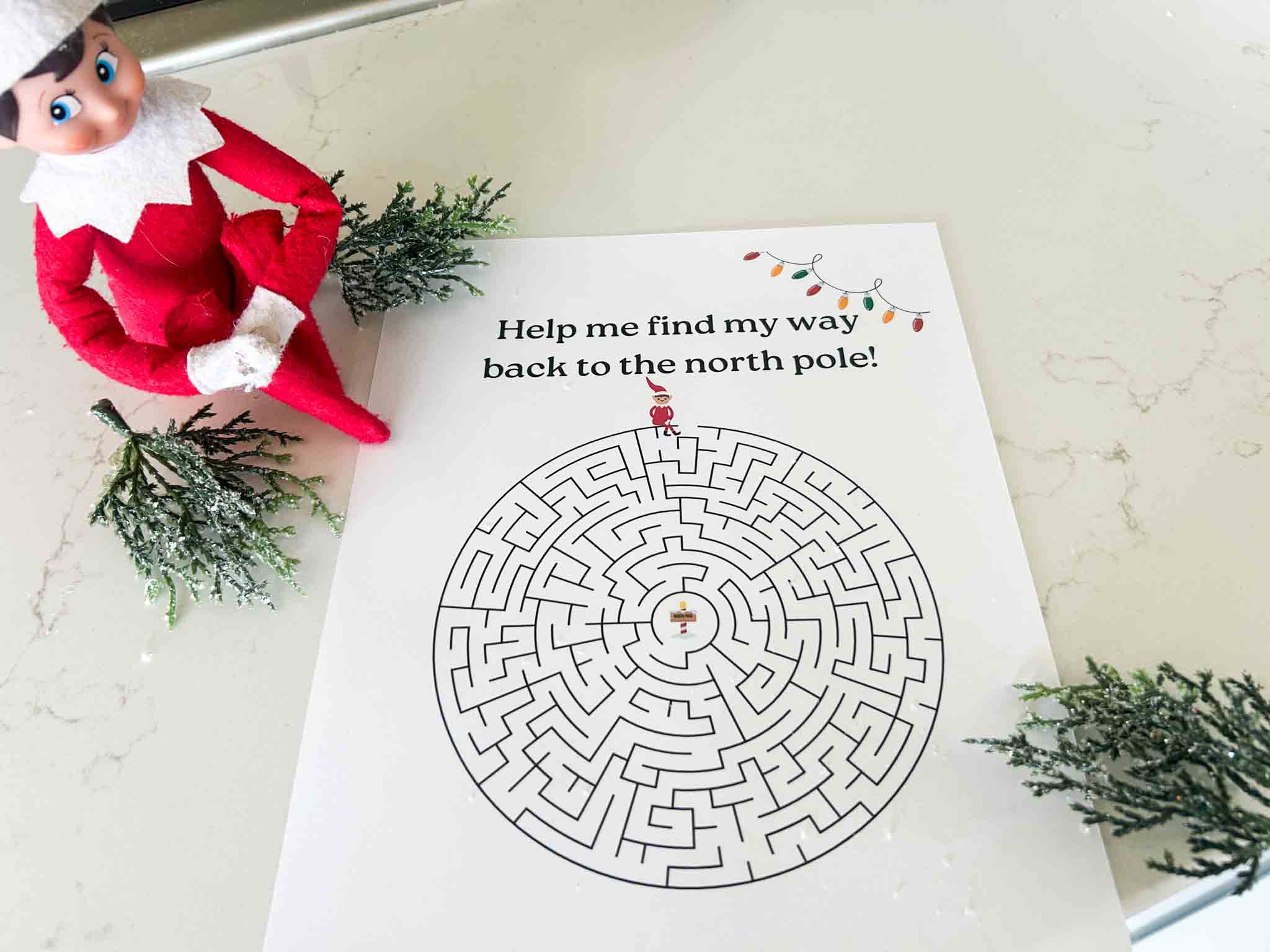 Elf on the Shelf Free Printable Maze (Fun Christmas Activity for Kids)