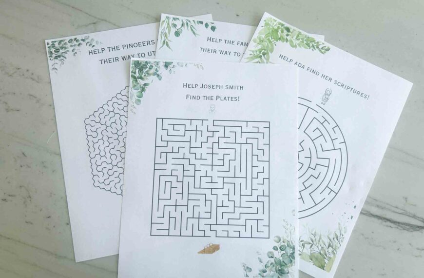 Four free General Conference printable maze worksheets LDS activity for kids