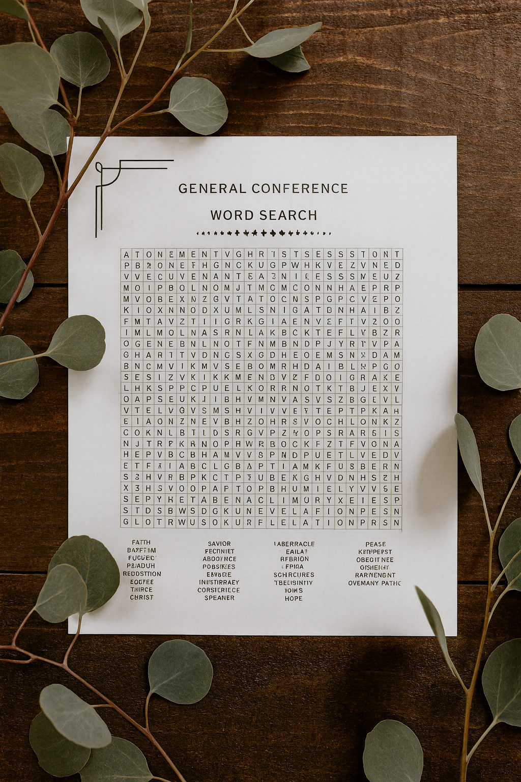 Free General Conference Printable Word Search (LDS Activity)