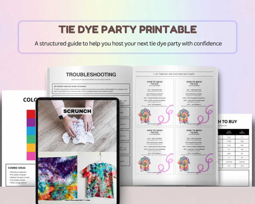Tie dye party host kit