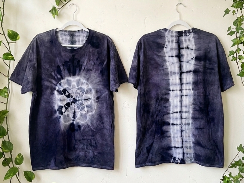 dyeing with logwood final result t shirt mandala