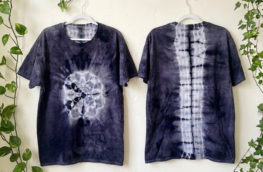 dyeing with logwood final result t shirt mandala