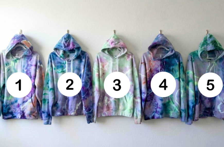 tie dye hoodies lined up